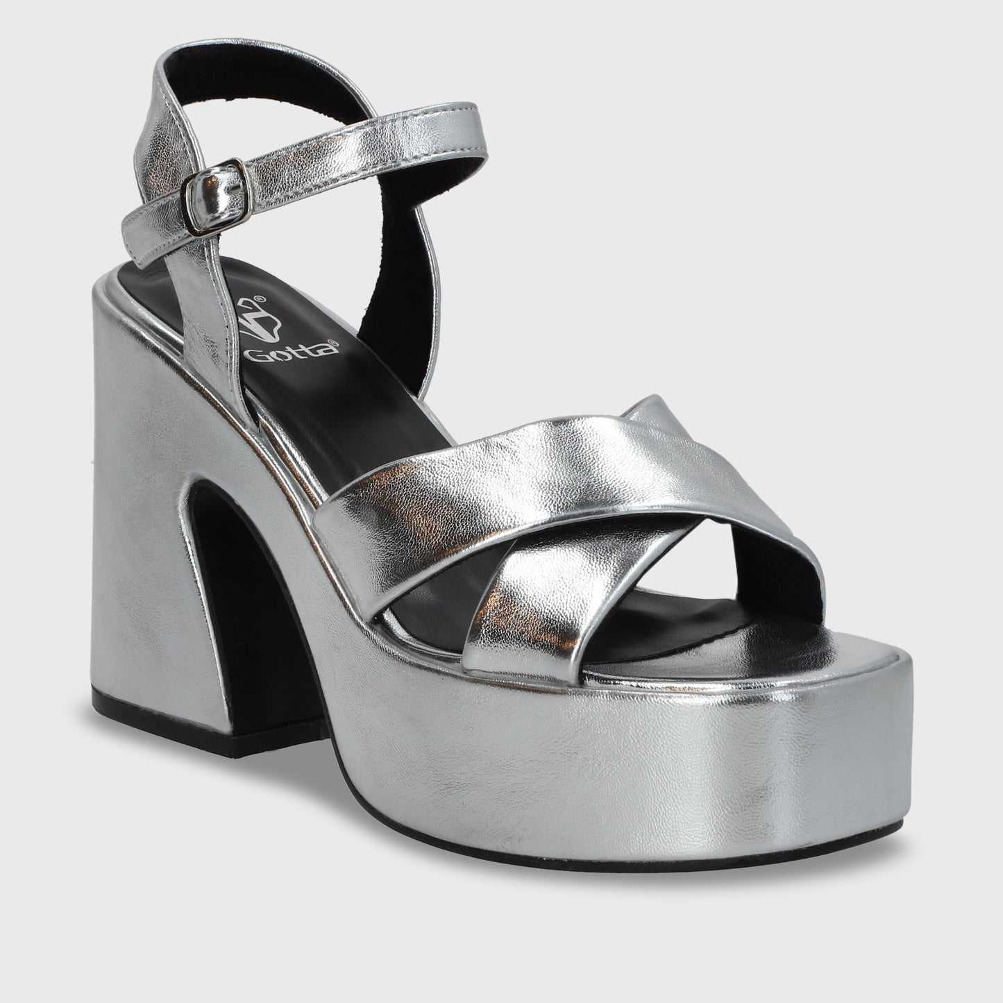 Sandalia Plataforma Plateado Mujer 45701