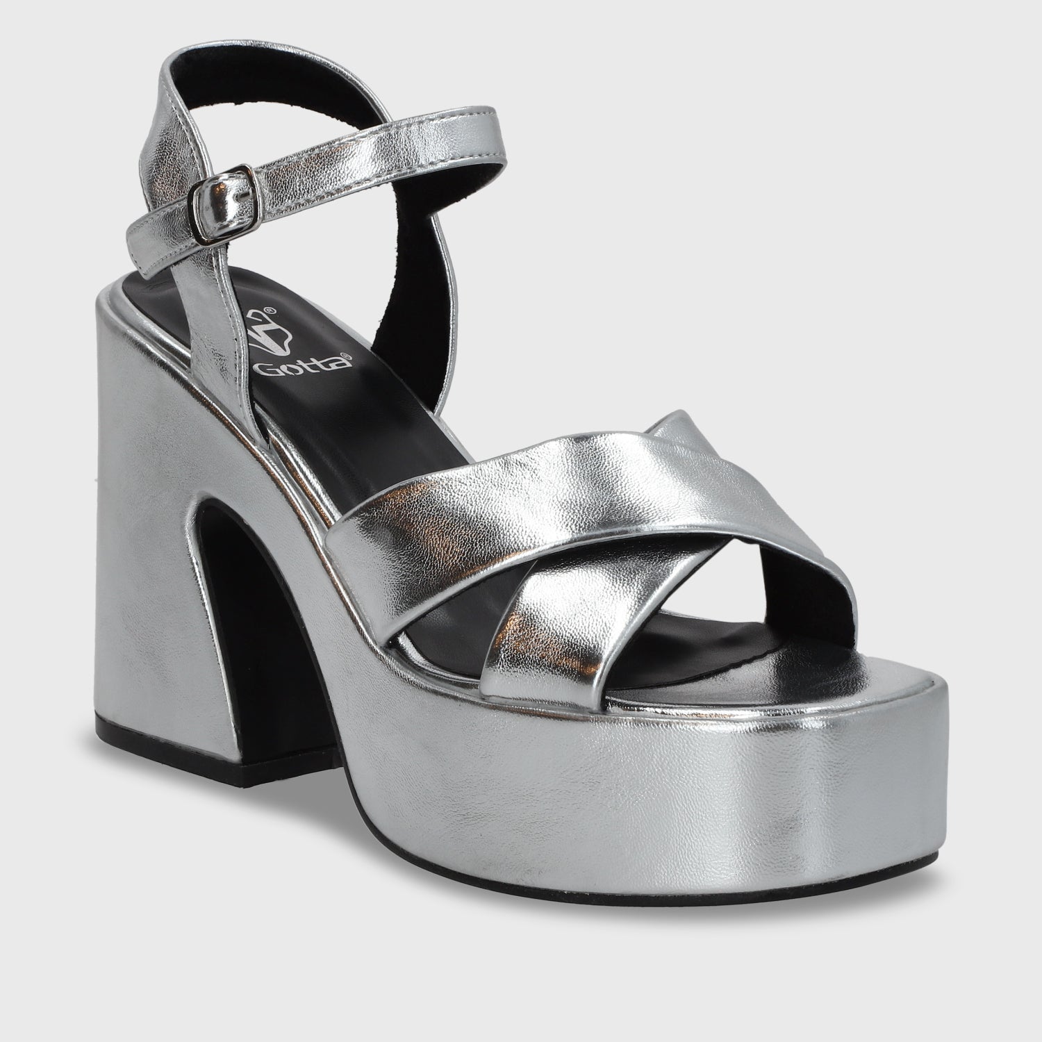 Sandalia Plataforma Plateado Mujer 45701