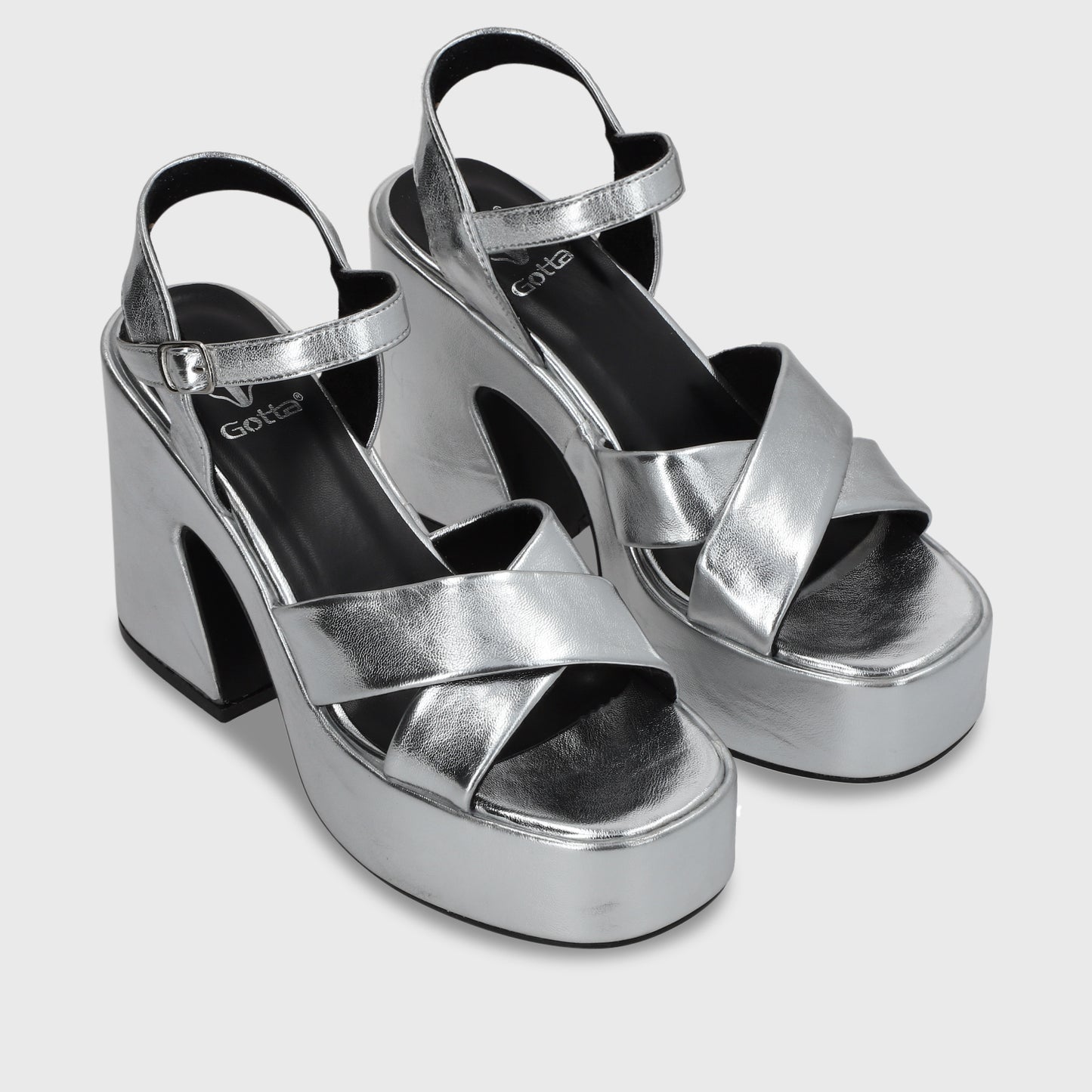 Sandalia Plataforma Plateado Mujer 45701