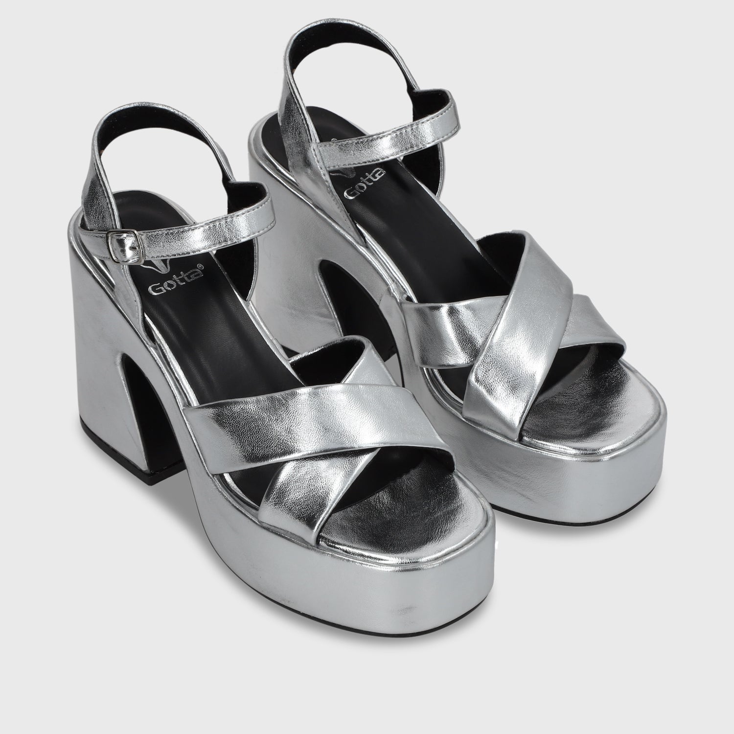 Sandalia Plataforma Plateado Mujer 45701