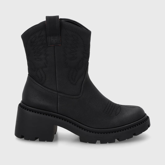 Botin Taco Negro Mujer 45745