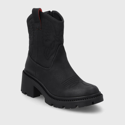 Botin Taco Negro Mujer 45745