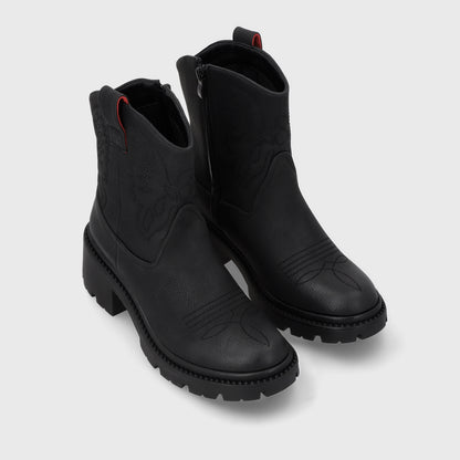 Botin Taco Negro Mujer 45745