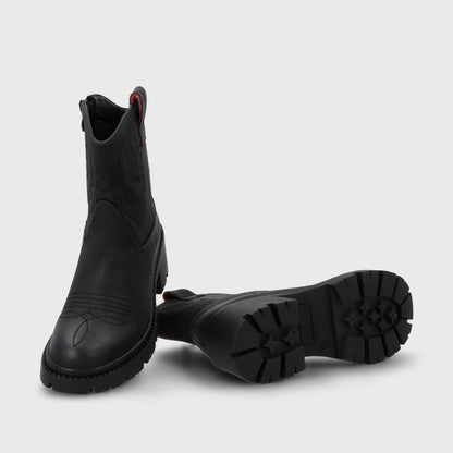 Botin Taco Negro Mujer 45745
