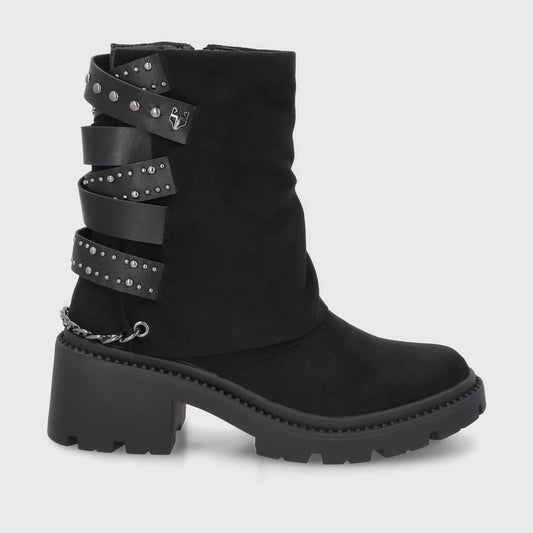 Botin Taco Negro Mujer 45746