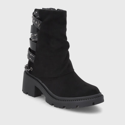 Botin Taco Negro Mujer 45746
