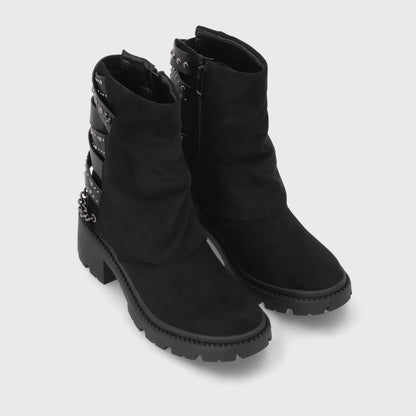 Botin Taco Negro Mujer 45746