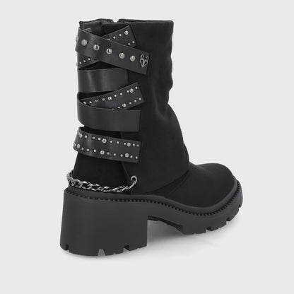 Botin Taco Negro Mujer 45746