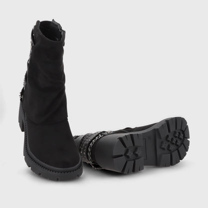Botin Taco Negro Mujer 45746