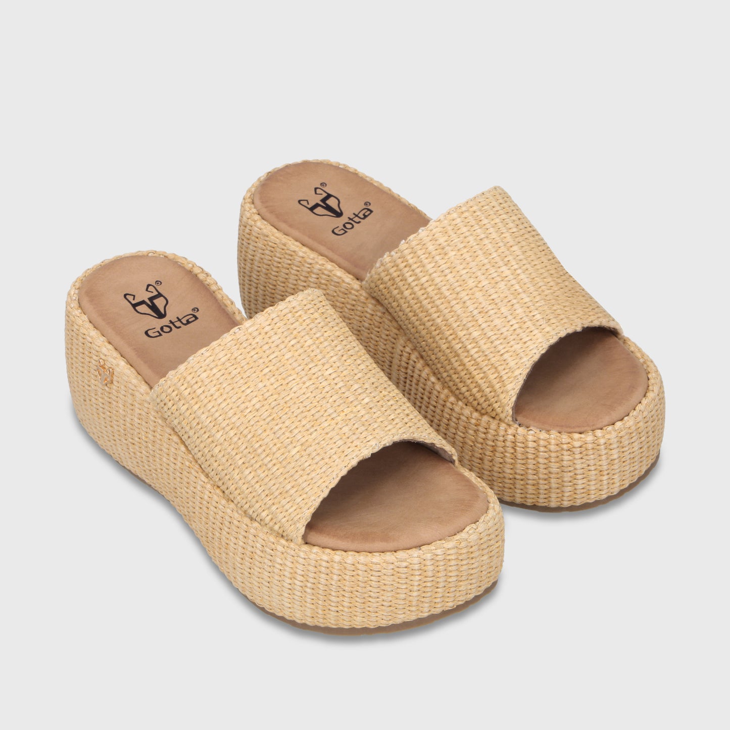 Sandalia Plataforma Beige Mujer 45824