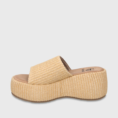 Sandalia Plataforma Beige Mujer 45824