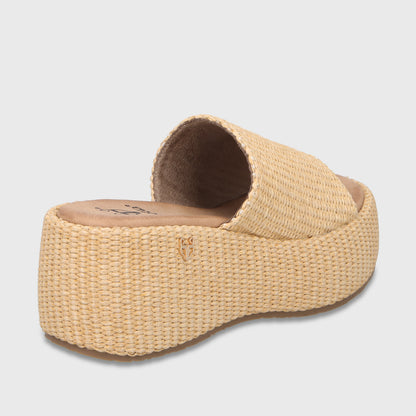Sandalia Plataforma Beige Mujer 45824