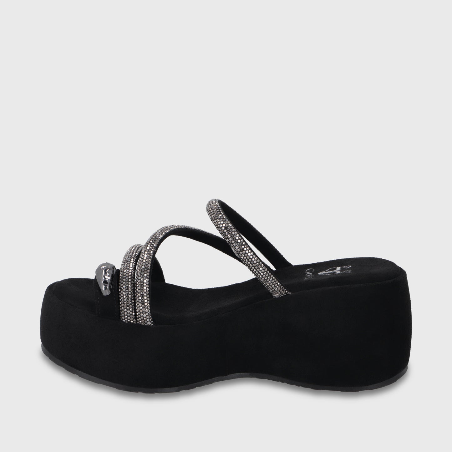 Sandalia Plataforma Negra Mujer 45826