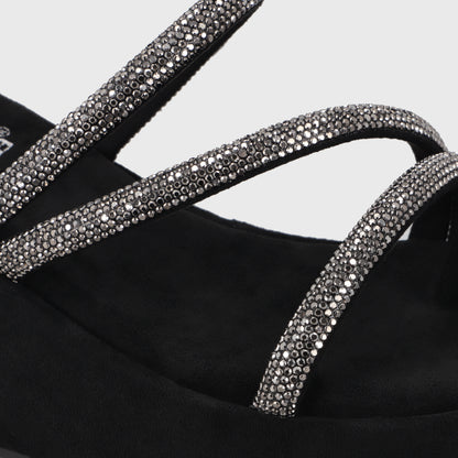 Sandalia Plataforma Negra Mujer 45826