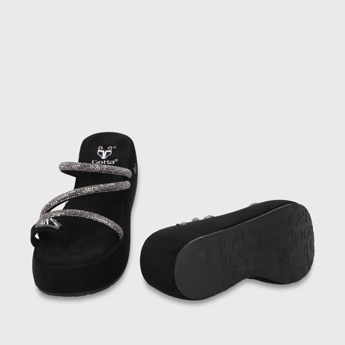 Sandalia Plataforma Negra Mujer 45826