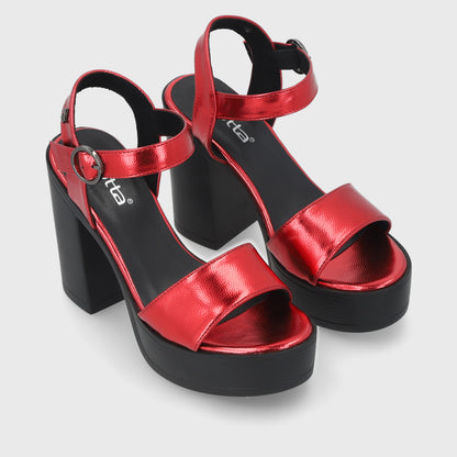 Sandalia Roja  Mujer 45961