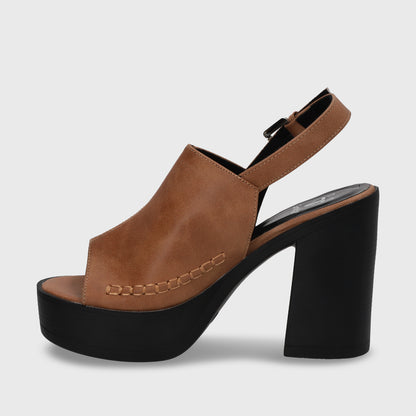 Sandalia Plataforma Beige Mujer 45962