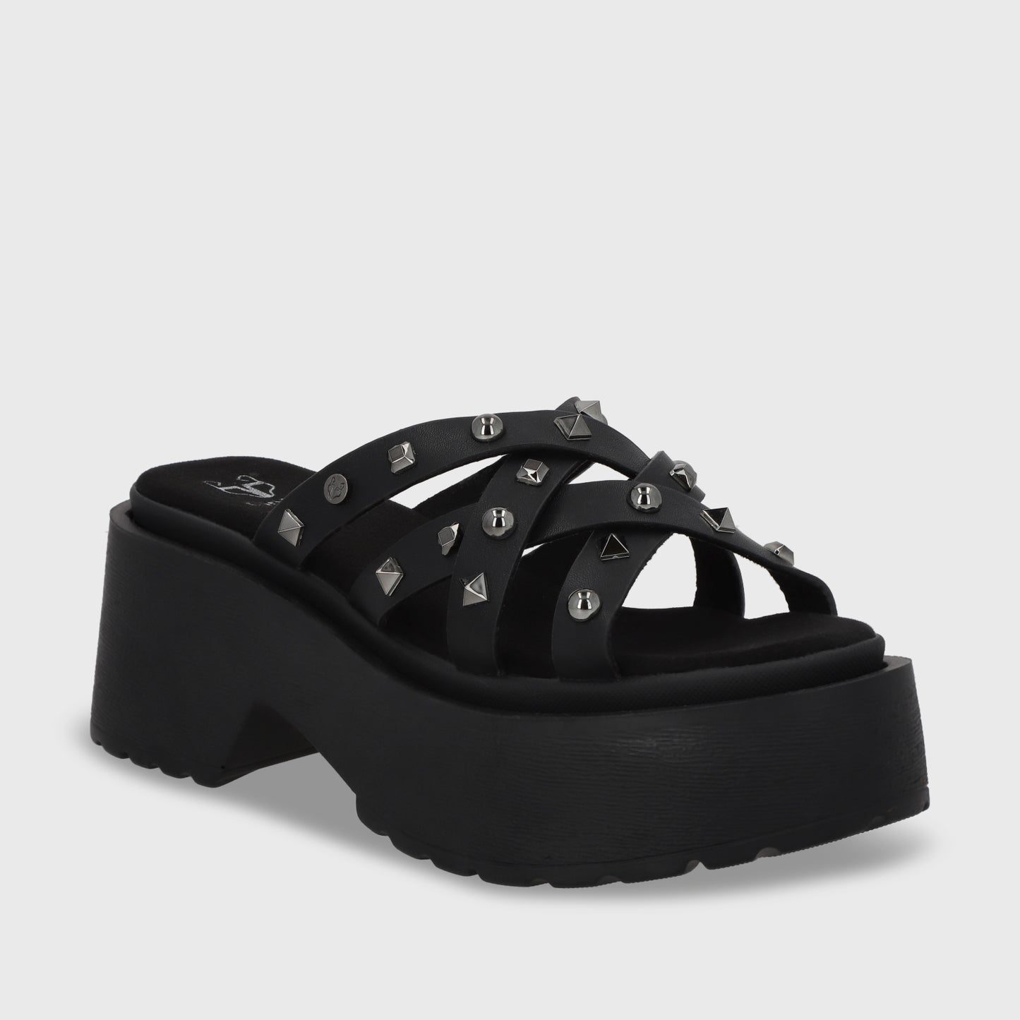 Sandalia Plataforma Negro Mujer 45984