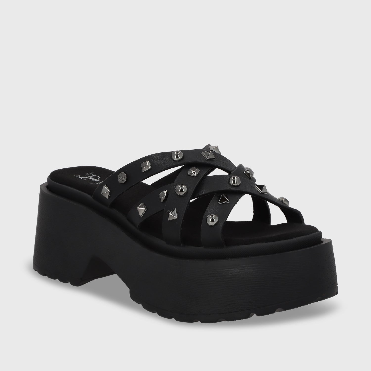 Sandalia Plataforma Negro Mujer 45984