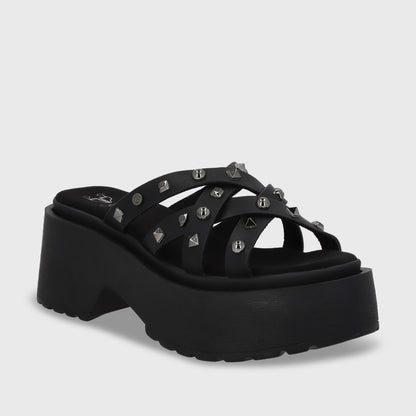 Sandalia Plataforma Negro Mujer 45984