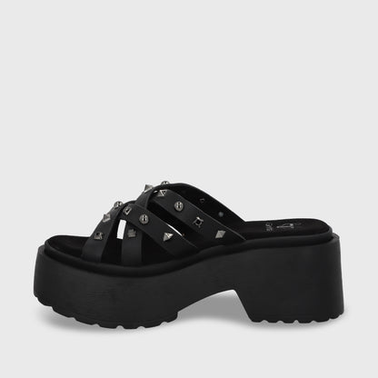 Sandalia Plataforma Negro Mujer 45984