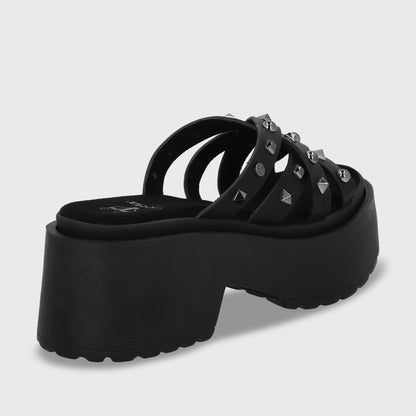 Sandalia Plataforma Negro Mujer 45984