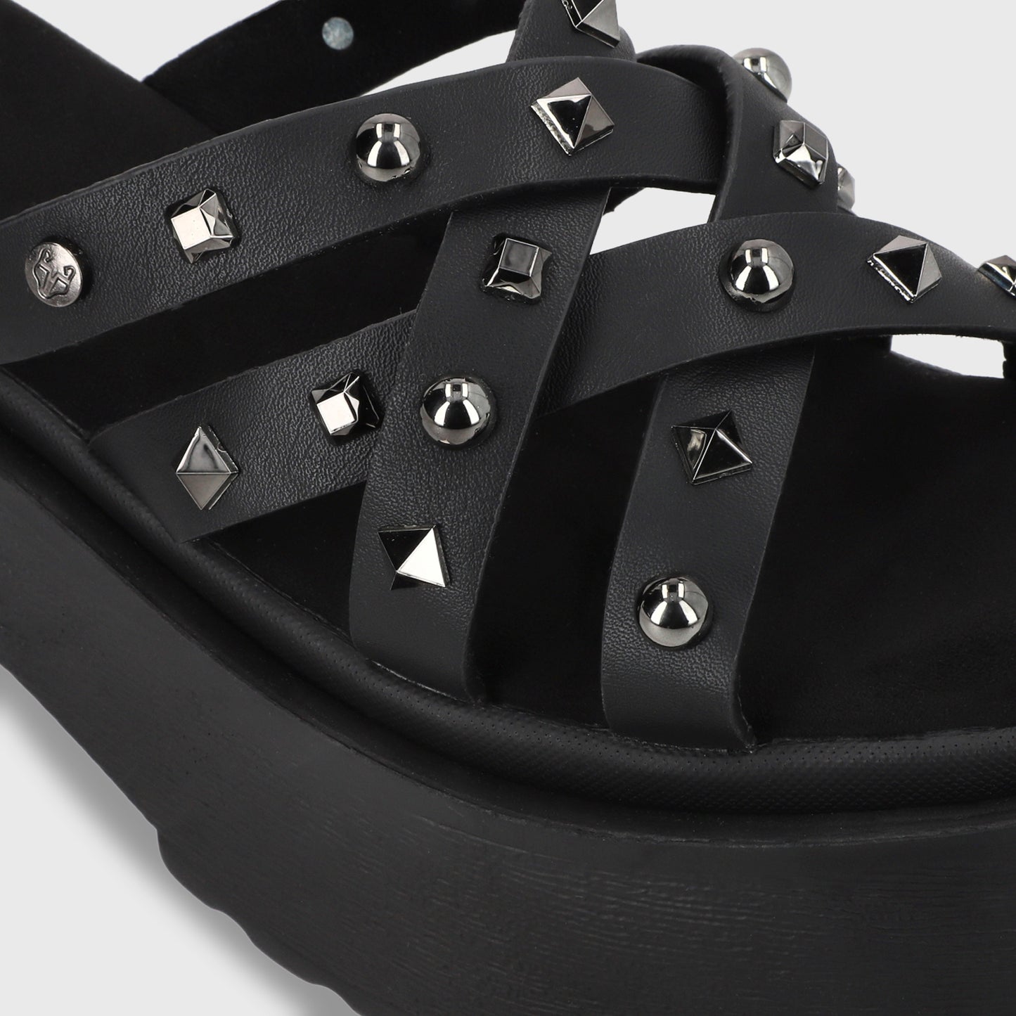 Sandalia Plataforma Negro Mujer 45984