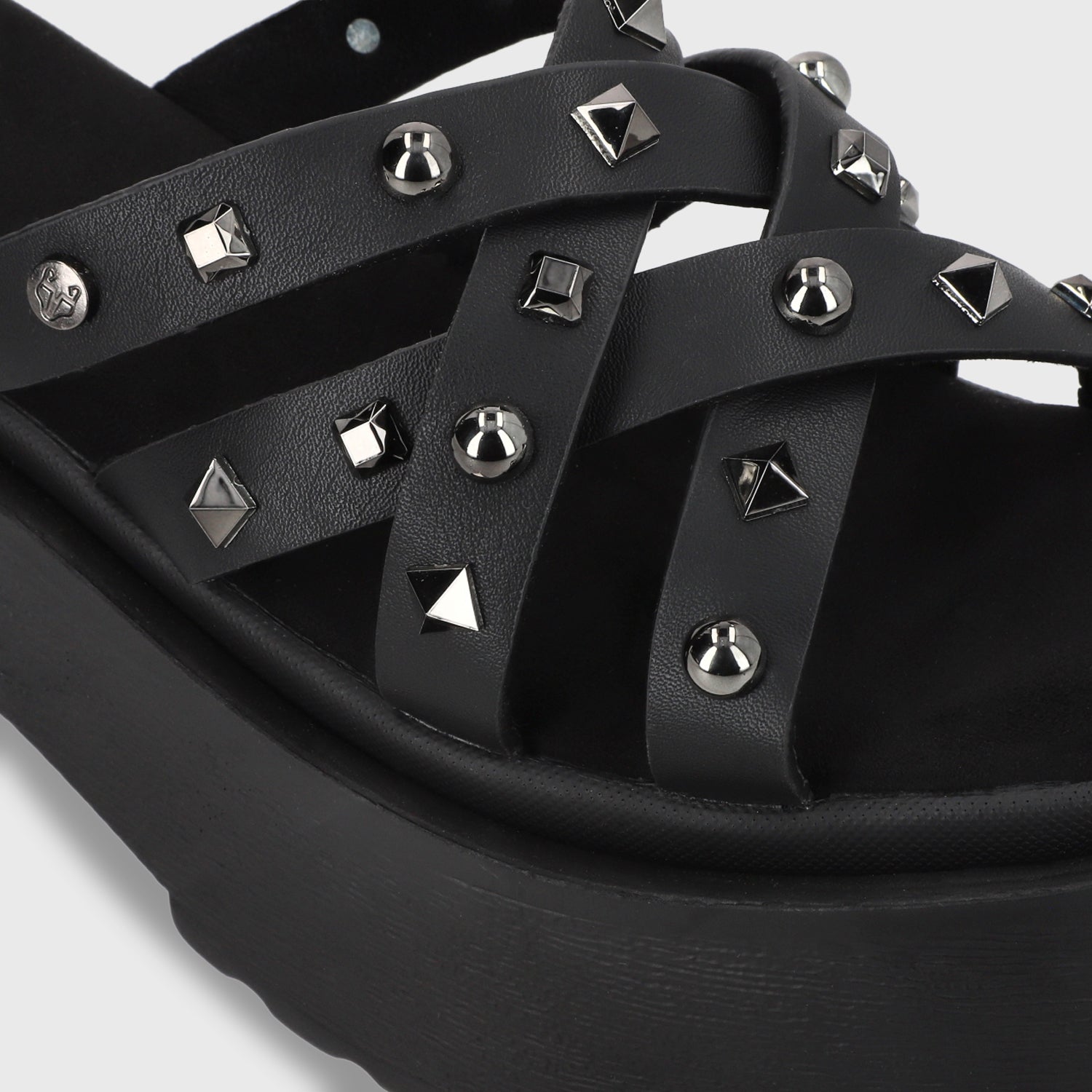 Sandalia Plataforma Negro Mujer 45984