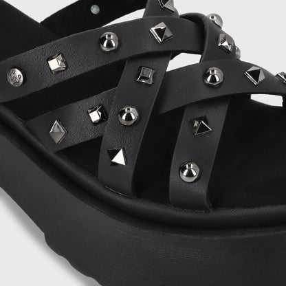 Sandalia Plataforma Negro Mujer 45984