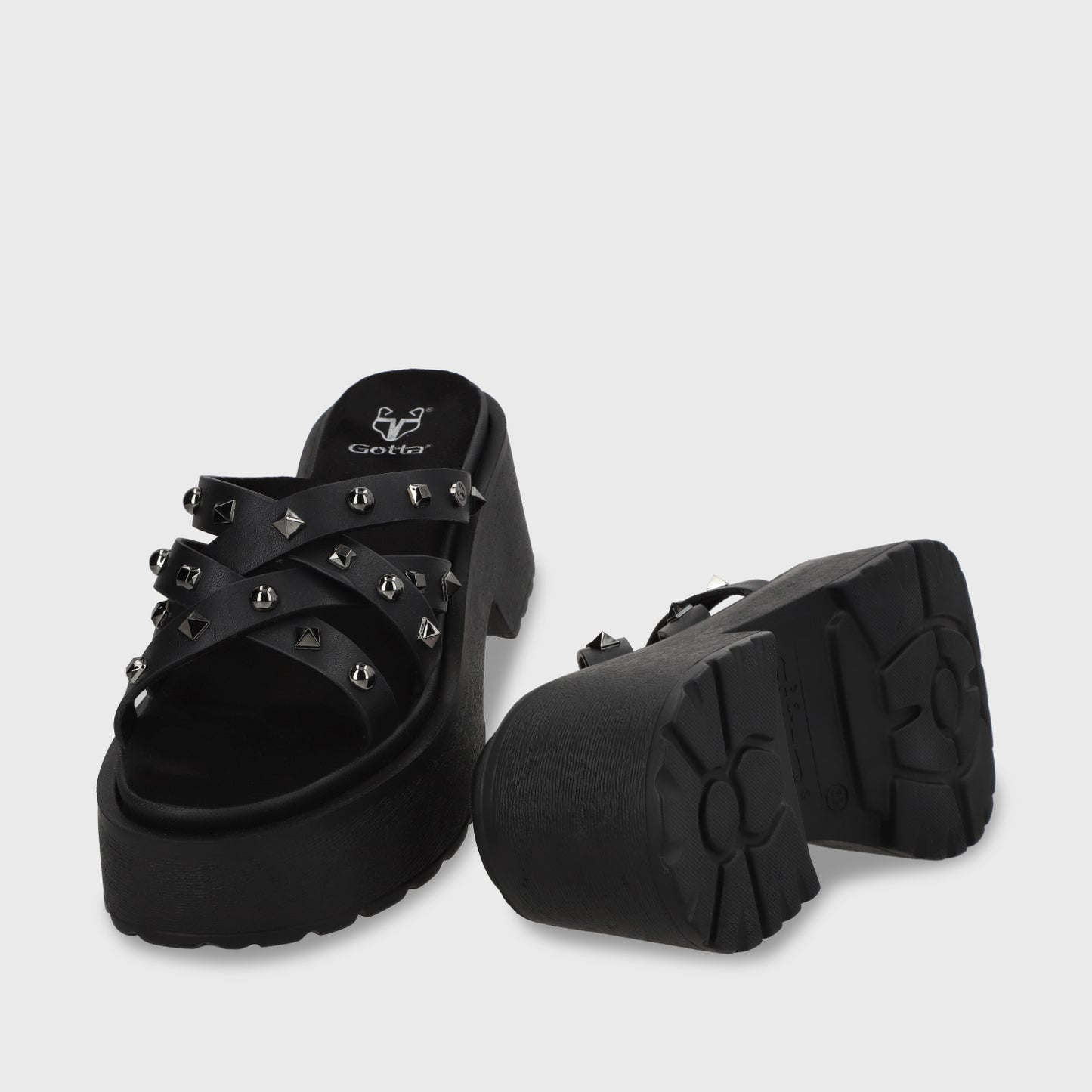 Sandalia Plataforma Negro Mujer 45984