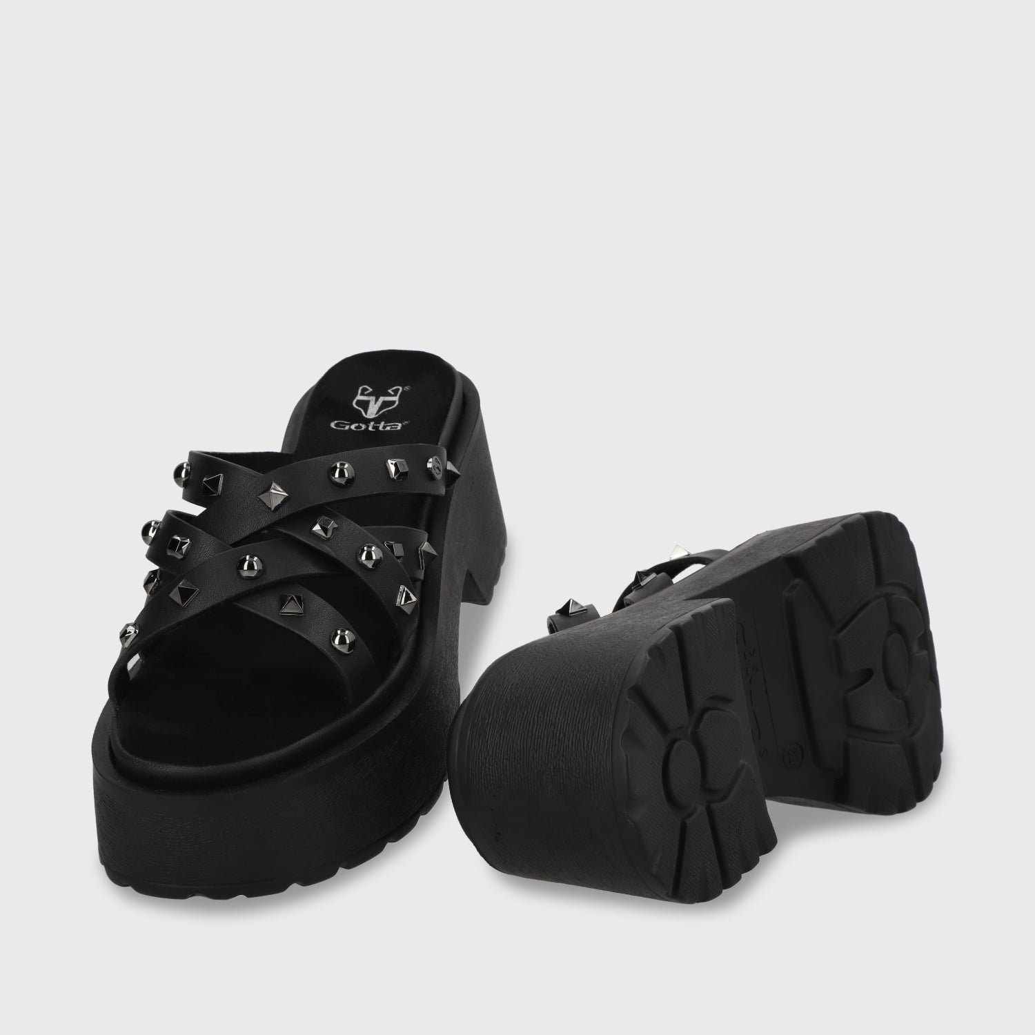 Sandalia Plataforma Negro Mujer 45984