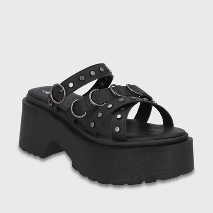 Sandalia Plataforma Negra Mujer 45987