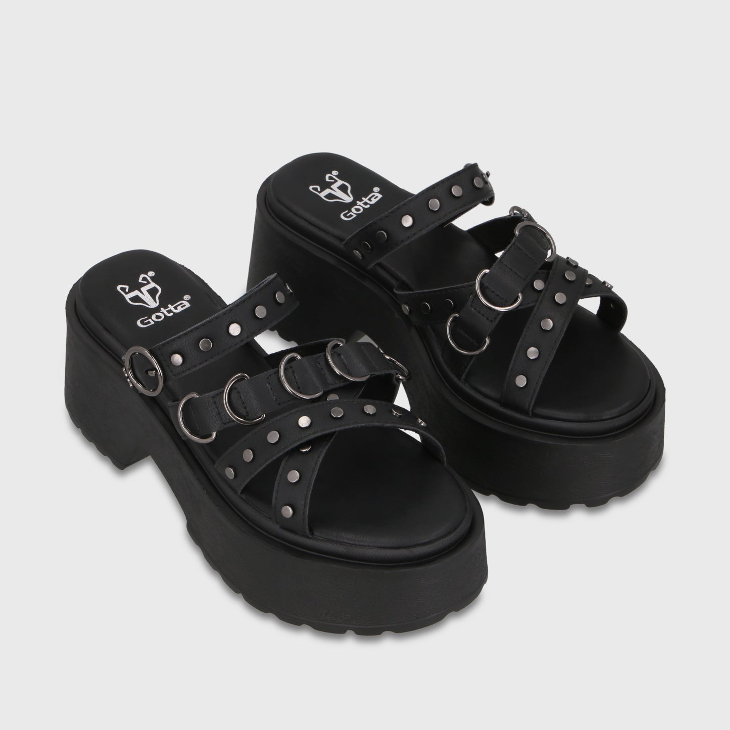 Sandalia Plataforma Negra Mujer 45987