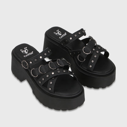 Sandalia Plataforma Negra Mujer 45987