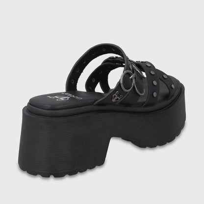 Sandalia Plataforma Negra Mujer 45987