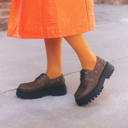 Zapato Plataforma Café Mujer 46302