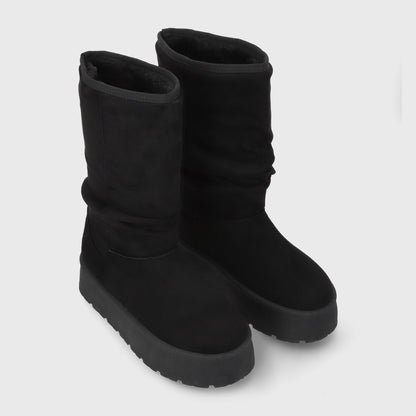 Bota Plataforma Negra Mujer 48114
