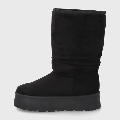 Bota Plataforma Negra Mujer 48114