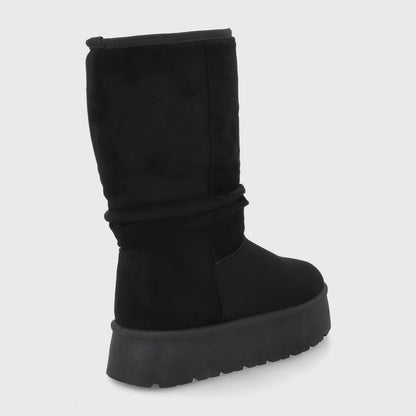 Bota Plataforma Negra Mujer 48114