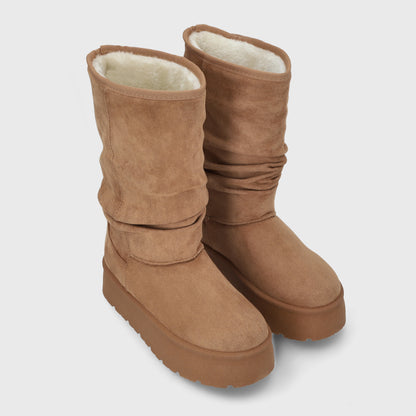 Bota Plataforma Camel Mujer 48114