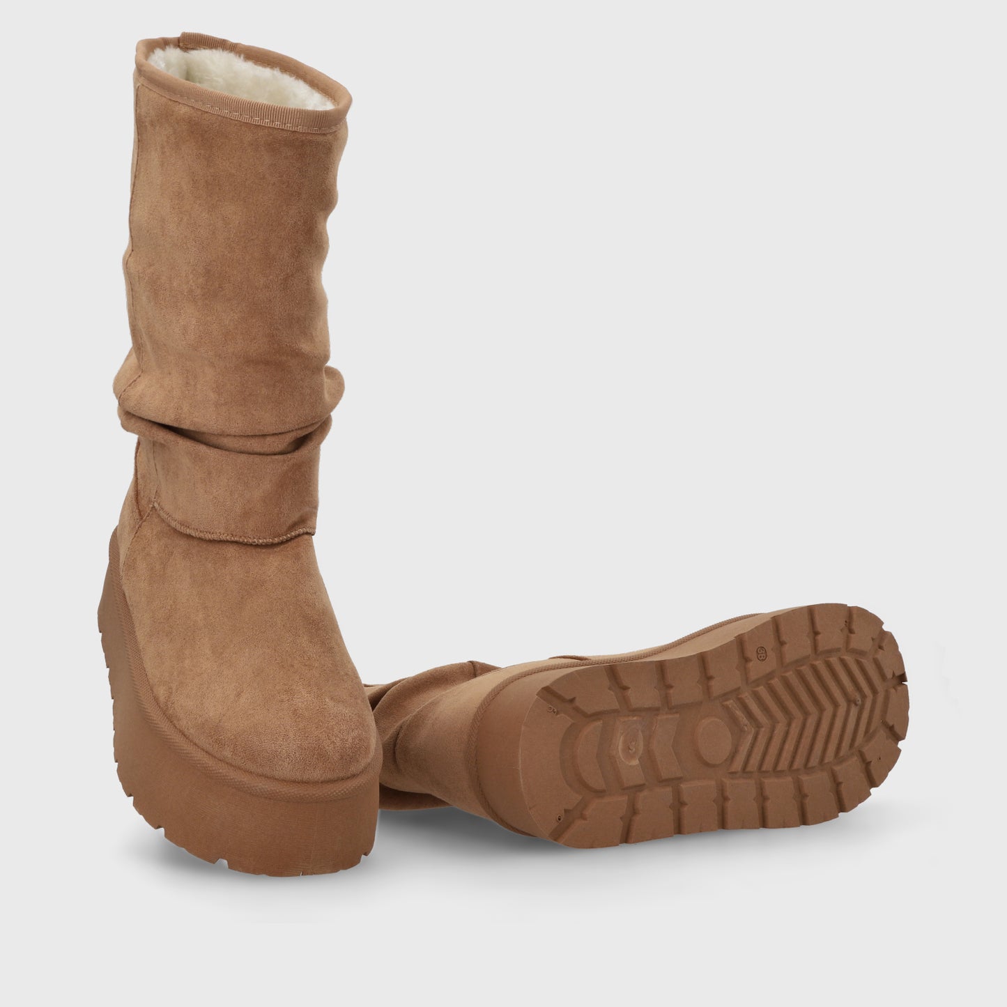 Bota Plataforma Camel Mujer 48114