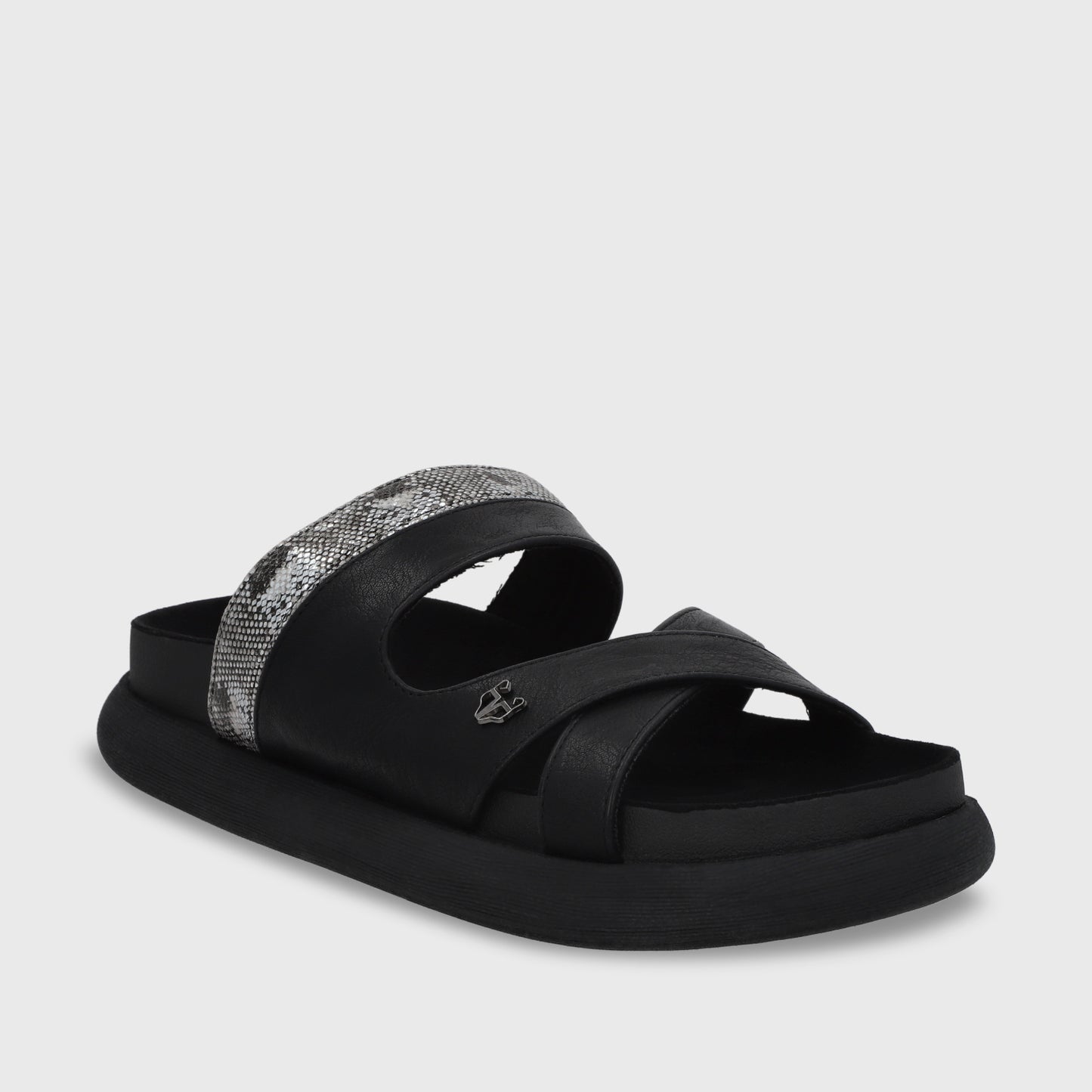 Sandalia Plana Negro Mujer 53700