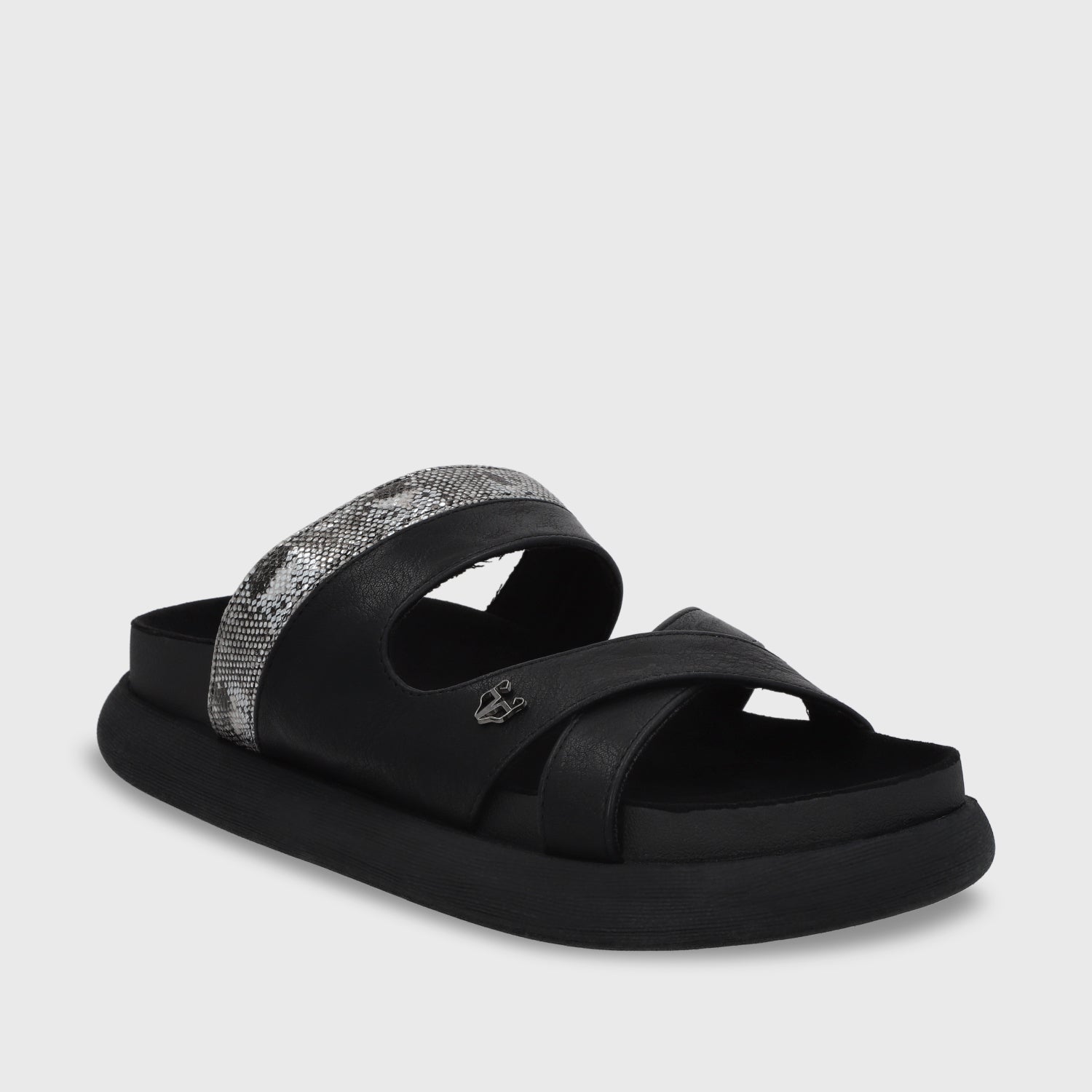 Sandalia Plana Negro Mujer 53700