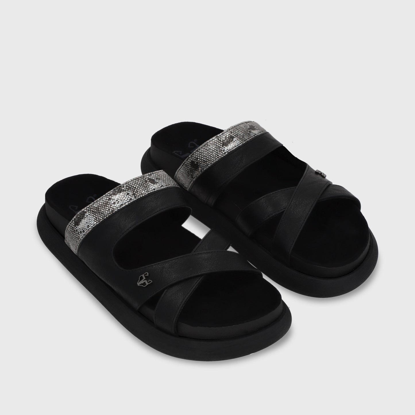 Sandalia Plana Negro Mujer 53700