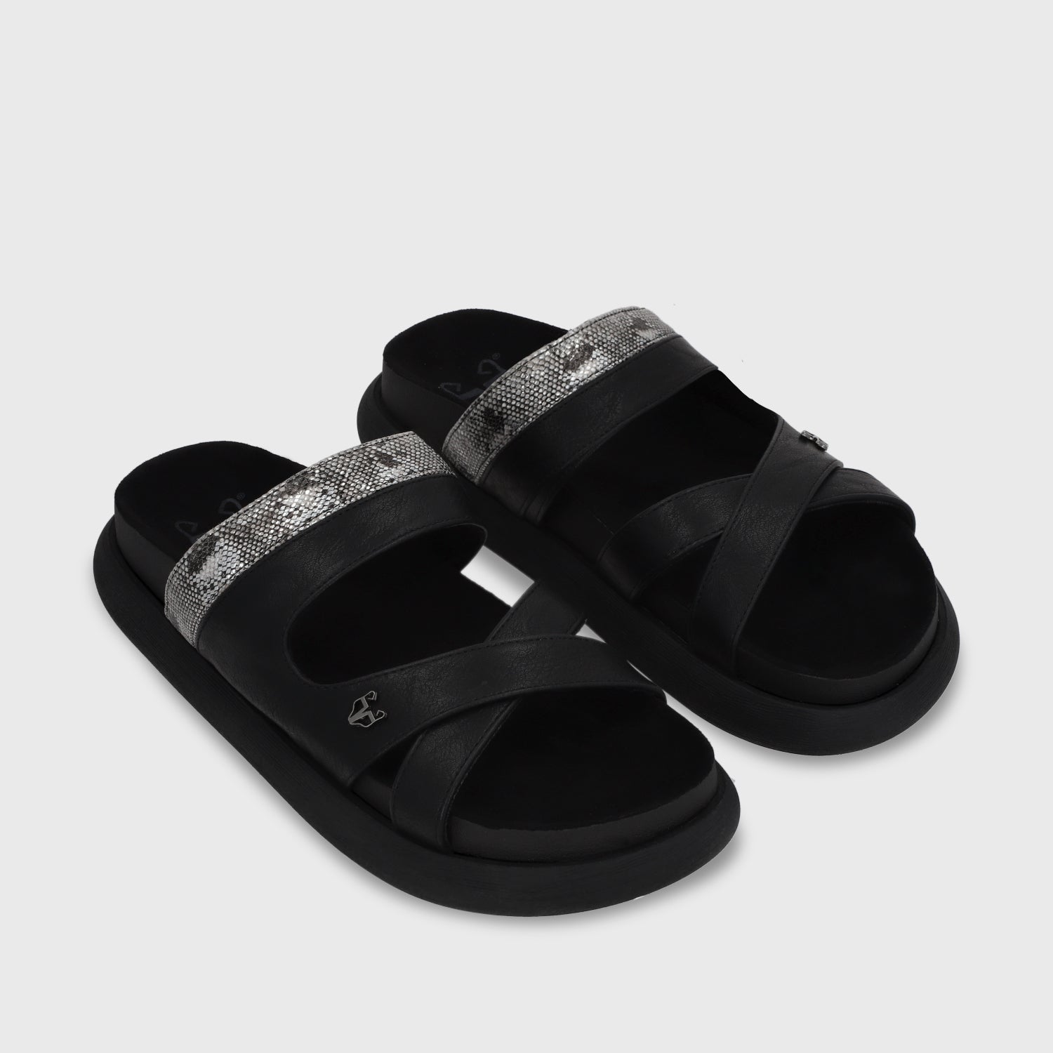 Sandalia Plana Negro Mujer 53700