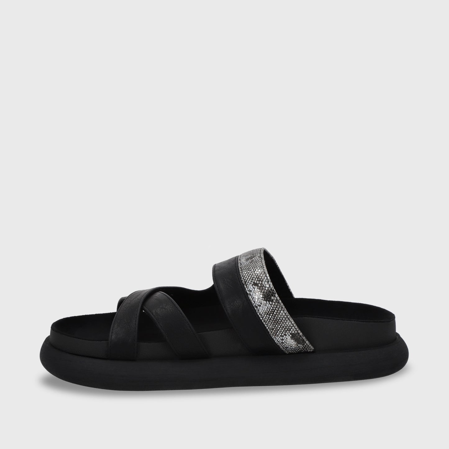 Sandalia Plana Negro Mujer 53700