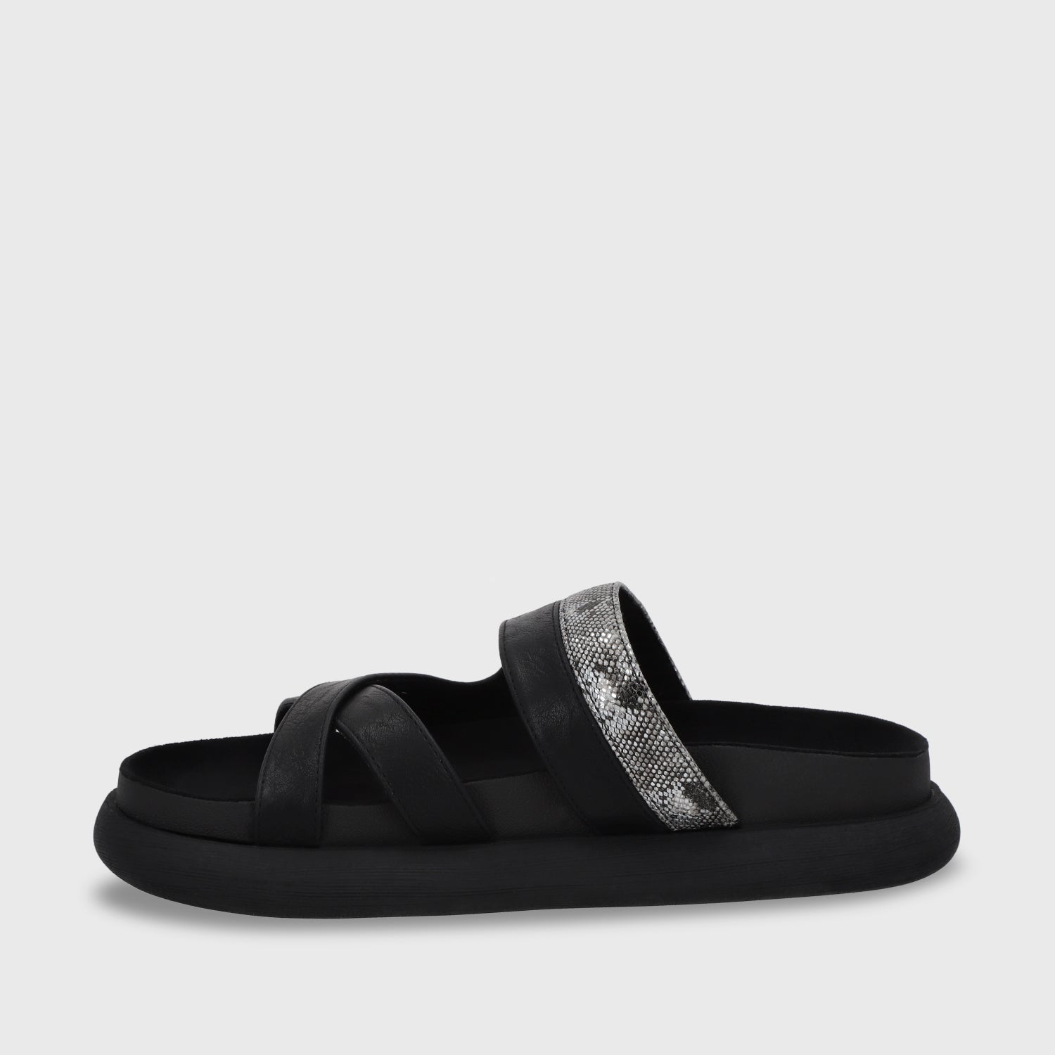 Sandalia Plana Negro Mujer 53700