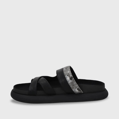 Sandalia Plana Negro Mujer 53700