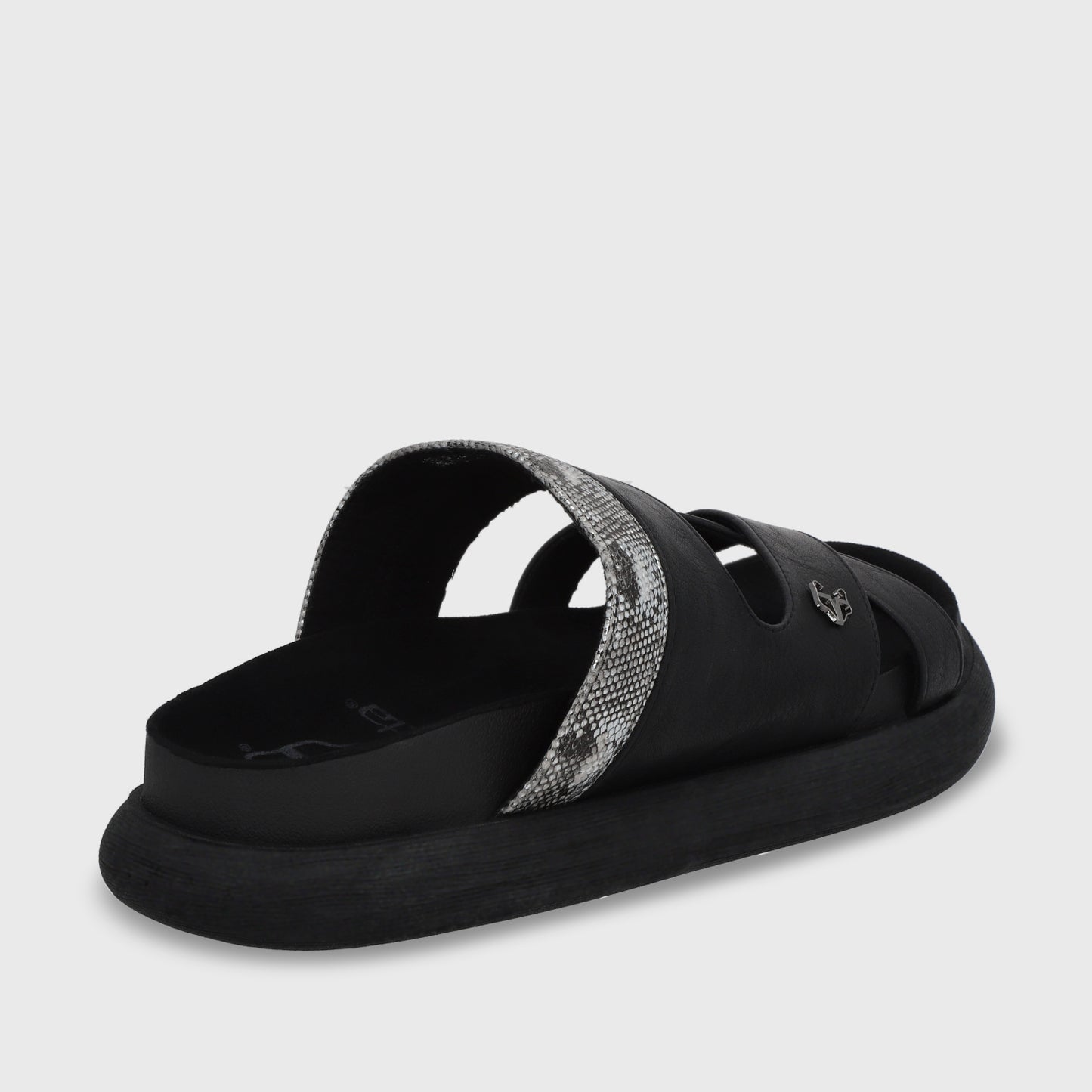 Sandalia Plana Negro Mujer 53700