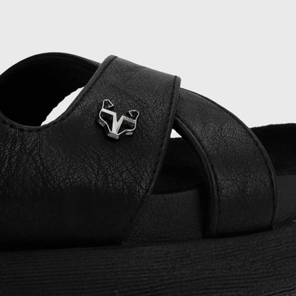 Sandalia Plana Negro Mujer 53700